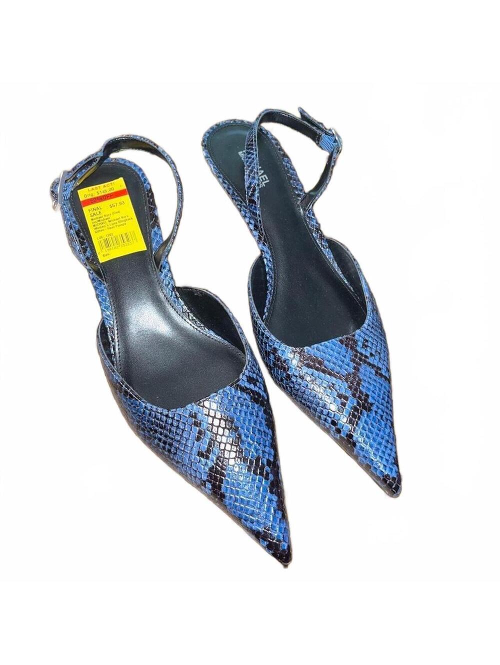 Michael Kors blue snakeskin slingbacks size 8.5